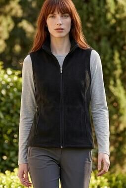 LL Bean Fleece Vest Womens Size Small Black Full Zip Sleeveless Outdoor Layering